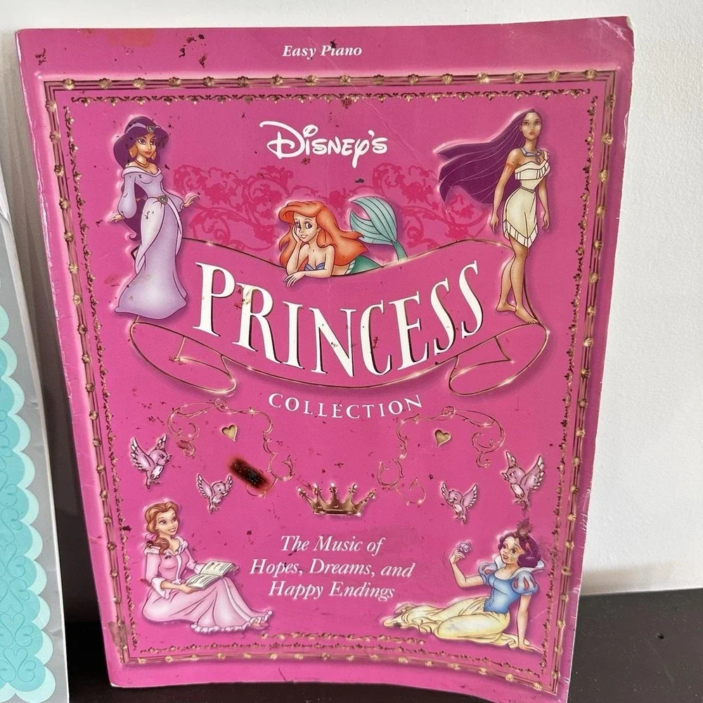 Set 2 Disney Princess Piano Books Collection 1 & 2 Easy Piano